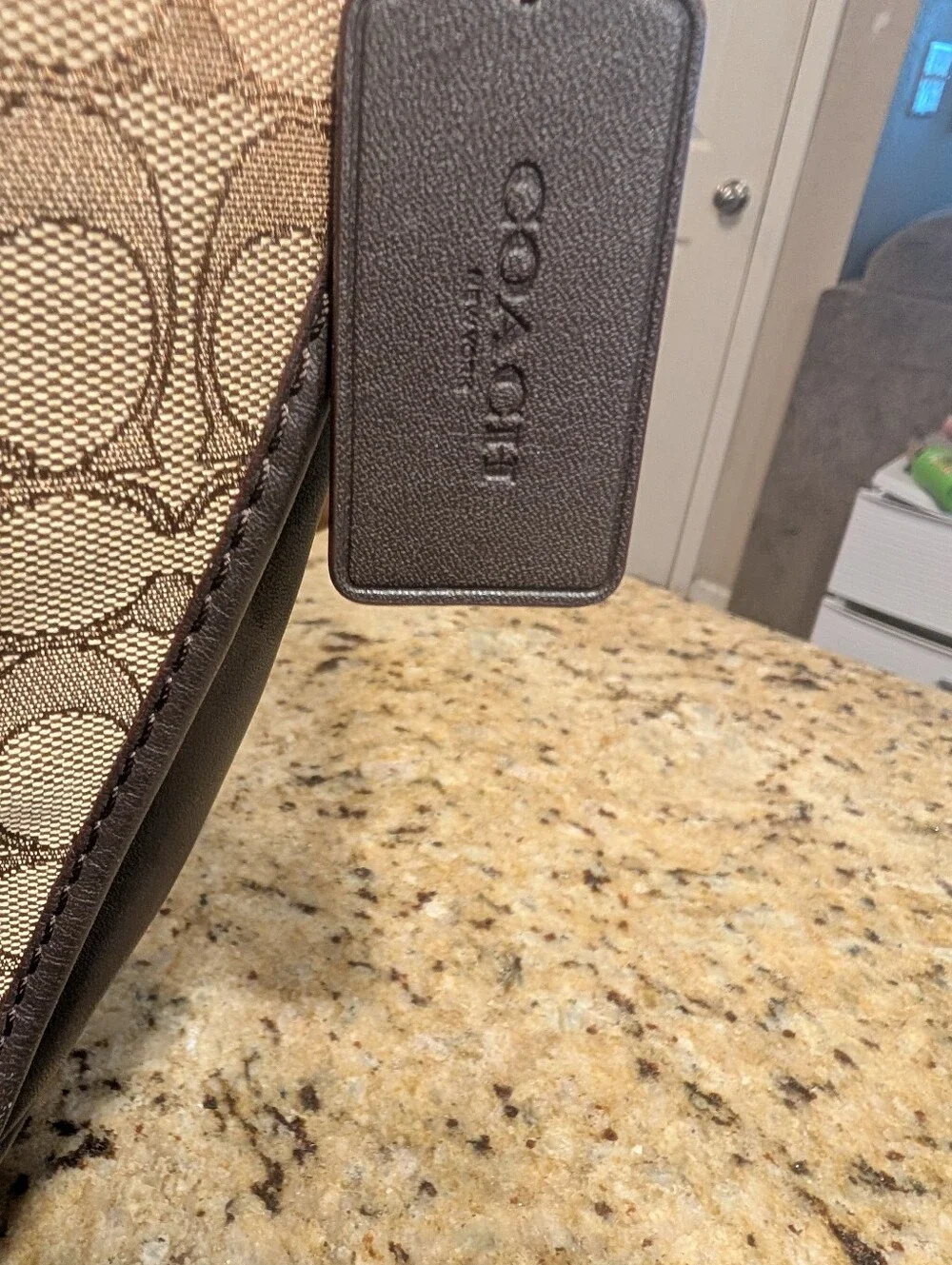 Coach Brown Tan Signature Large Duffle
